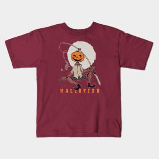 Halloween Pumpkin Hallofish Kids T-Shirt